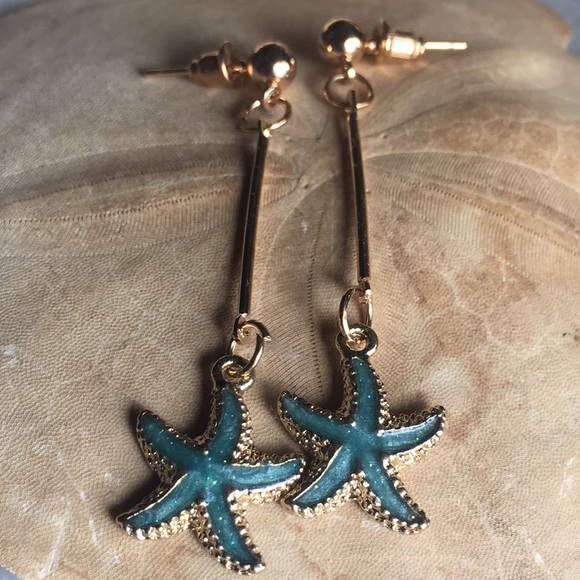 Starfish Drop Post Earrings - Picture 9 of 13